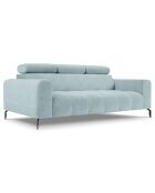 Canapé velours Nico 3 places bleu clair - 234x108x100 cm