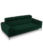 Canapé velours Nico 3 places vert - 234x108x100 cm
