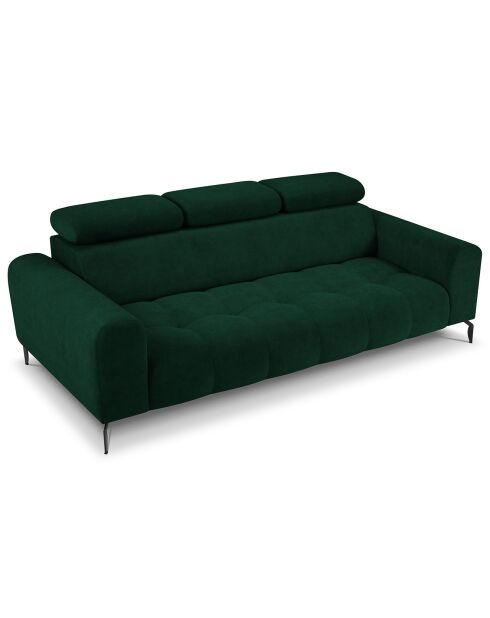 Canapé velours Nico 3 places vert - 234x108x100 cm