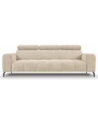 Canapé velours Nico 3 places beige - 234x108x100 cm