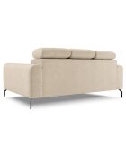 Canapé velours Nico 3 places beige - 234x108x100 cm