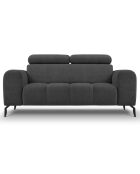 Canapé velours Nico 2 places gris foncé - 170x108x100 cm