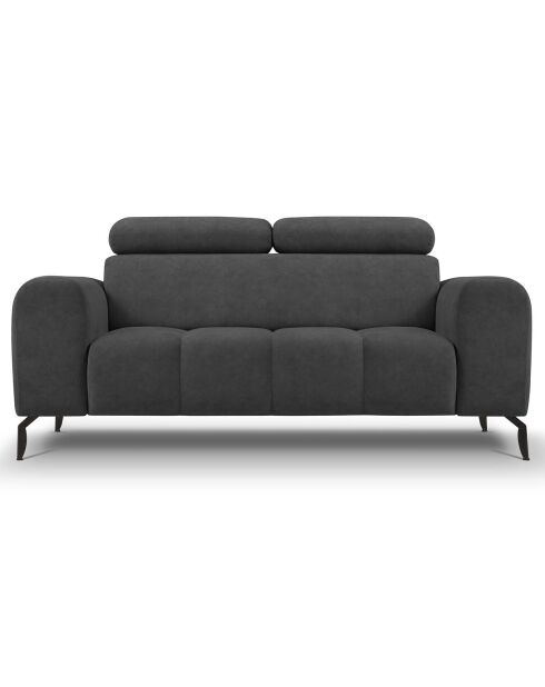 Canapé velours Nico 2 places gris foncé - 170x108x100 cm