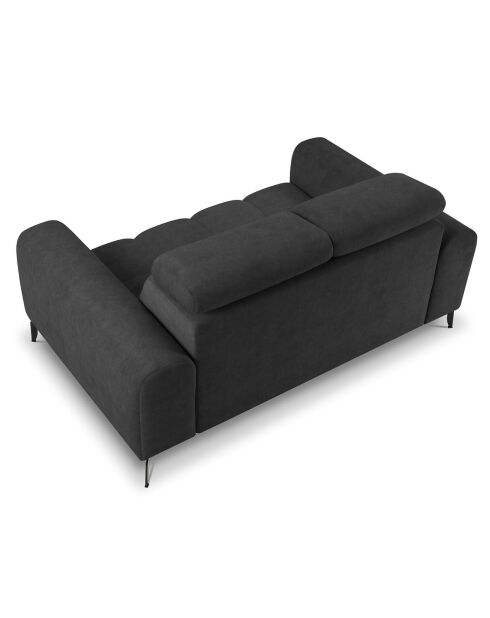 Canapé velours Nico 2 places gris foncé - 170x108x100 cm