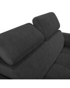 Canapé velours Nico 2 places gris foncé - 170x108x100 cm