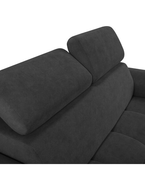 Canapé velours Nico 2 places gris foncé - 170x108x100 cm