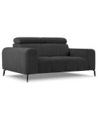 Canapé velours Nico 2 places gris foncé - 170x108x100 cm