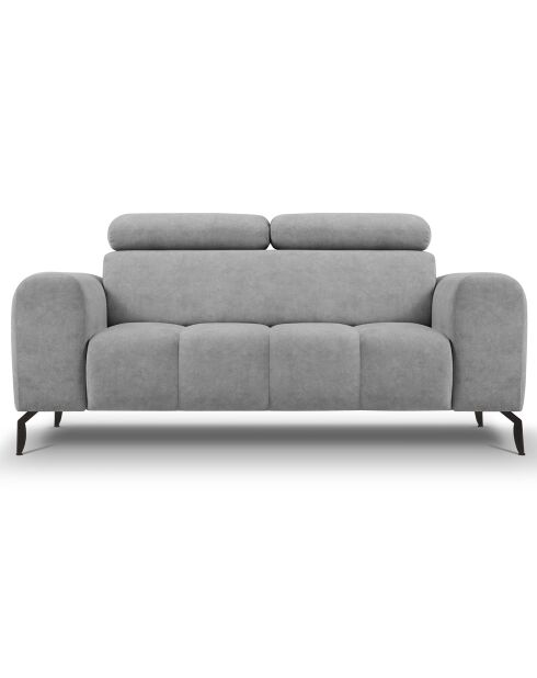 Canapé velours Nico 2 places gris - 170x108x100 cm
