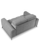 Canapé velours Nico 2 places gris - 170x108x100 cm