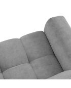 Canapé velours Nico 2 places gris - 170x108x100 cm
