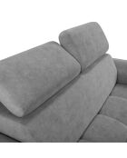 Canapé velours Nico 2 places gris - 170x108x100 cm