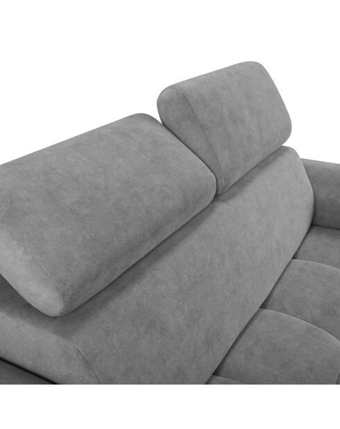 Canapé velours Nico 2 places gris - 170x108x100 cm