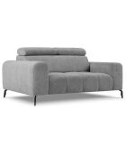 Canapé velours Nico 2 places gris - 170x108x100 cm