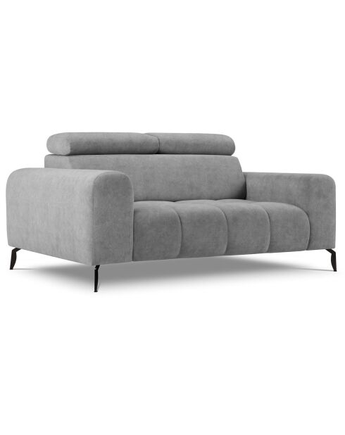 Canapé velours Nico 2 places gris - 170x108x100 cm