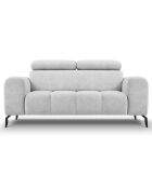 Canapé velours Nico 2 places gris clair - 170x108x100 cm