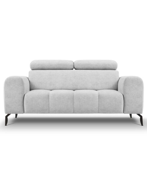 Canapé velours Nico 2 places gris clair - 170x108x100 cm