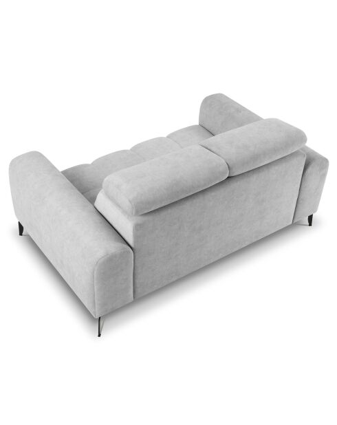 Canapé velours Nico 2 places gris clair - 170x108x100 cm