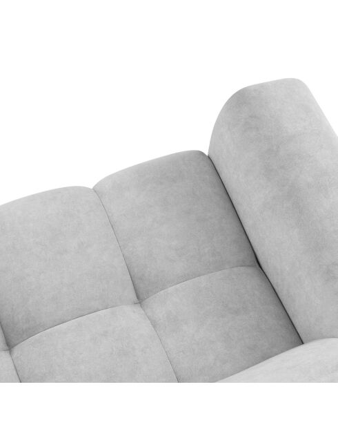 Canapé velours Nico 2 places gris clair - 170x108x100 cm