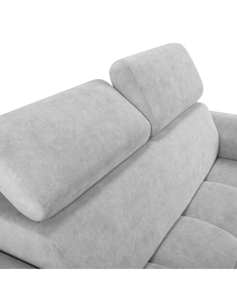 Canapé velours Nico 2 places gris clair - 170x108x100 cm