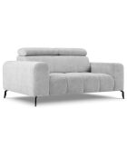 Canapé velours Nico 2 places gris clair - 170x108x100 cm