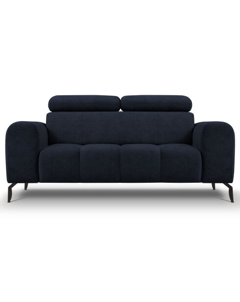 Canapé velours Nico 2 places bleu foncé - 170x108x100 cm