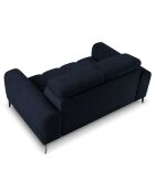 Canapé velours Nico 2 places bleu foncé - 170x108x100 cm