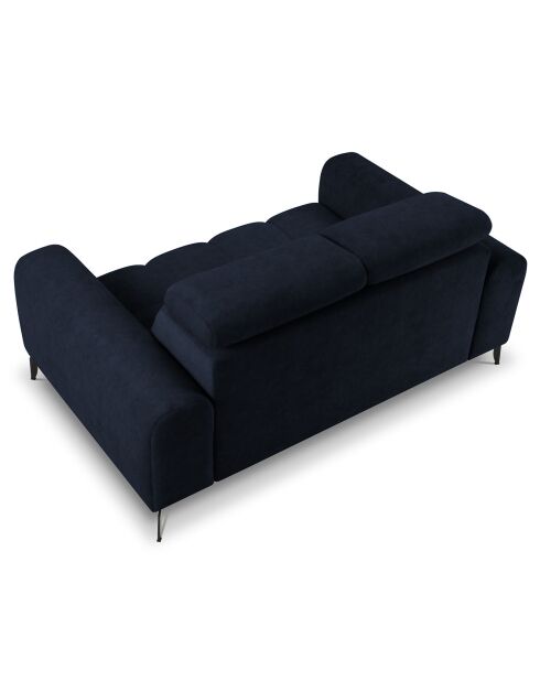 Canapé velours Nico 2 places bleu foncé - 170x108x100 cm