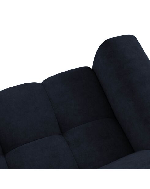 Canapé velours Nico 2 places bleu foncé - 170x108x100 cm