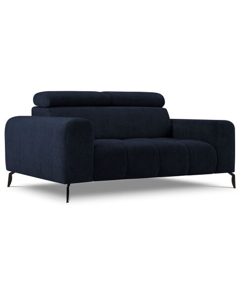 Canapé velours Nico 2 places bleu foncé - 170x108x100 cm