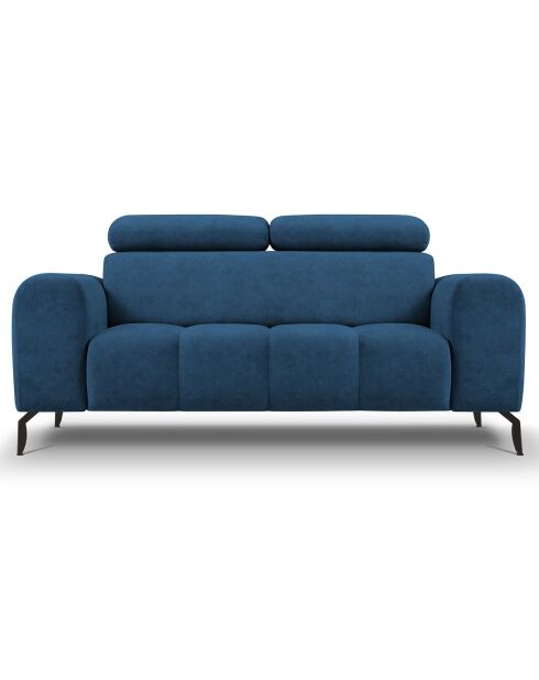 Canapé velours Nico 2 places bleu - 170x108x100 cm