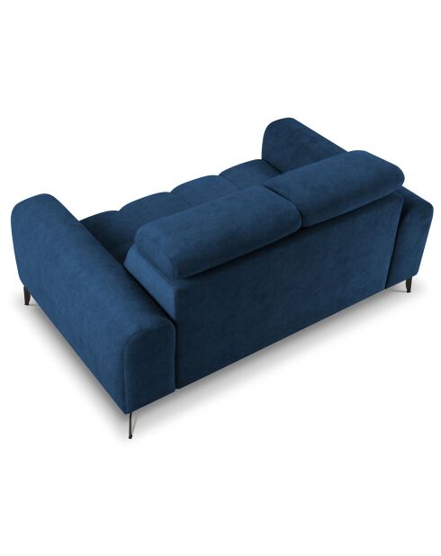 Canapé velours Nico 2 places bleu - 170x108x100 cm