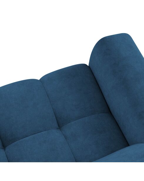 Canapé velours Nico 2 places bleu - 170x108x100 cm