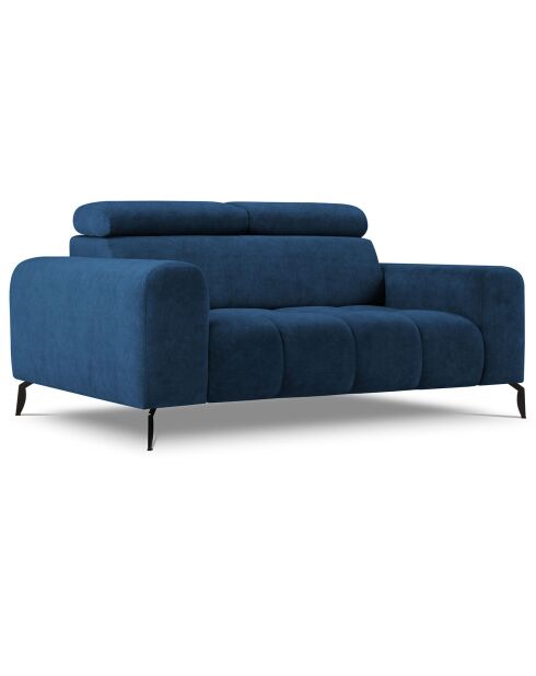 Canapé velours Nico 2 places bleu - 170x108x100 cm