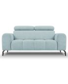 Canapé velours Nico 2 places bleu clair - 170x108x100 cm