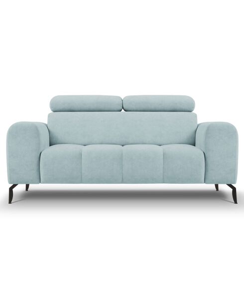 Canapé velours Nico 2 places bleu clair - 170x108x100 cm