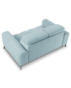 Canapé velours Nico 2 places bleu clair - 170x108x100 cm