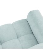 Canapé velours Nico 2 places bleu clair - 170x108x100 cm