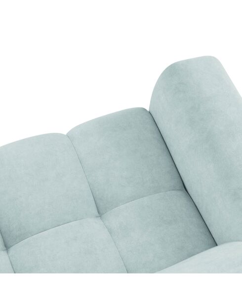 Canapé velours Nico 2 places bleu clair - 170x108x100 cm