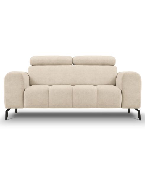 Canapé velours Nico 2 places beige - 170x108x100 cm