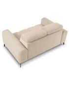 Canapé velours Nico 2 places beige - 170x108x100 cm