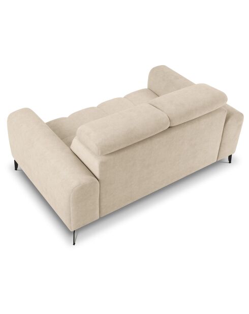 Canapé velours Nico 2 places beige - 170x108x100 cm