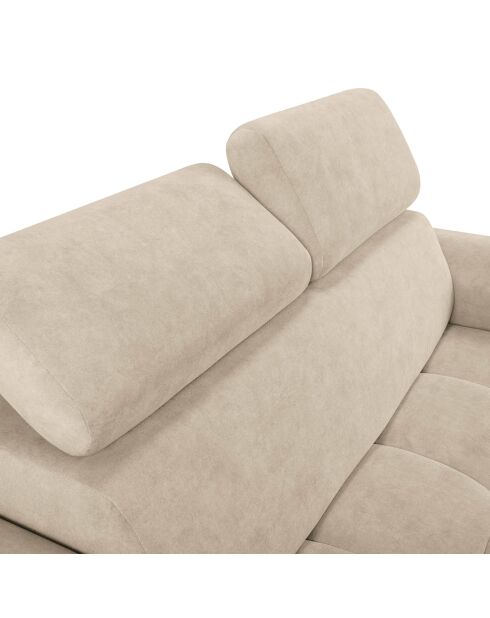 Canapé velours Nico 2 places beige - 170x108x100 cm