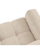 Canapé velours Nico 2 places beige - 170x108x100 cm