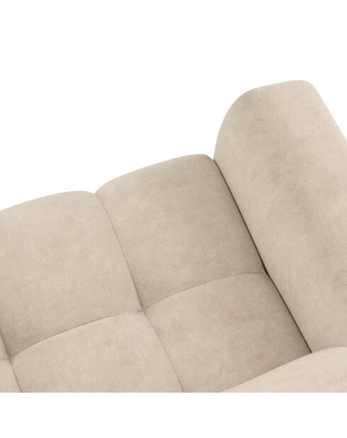 Canapé velours Nico 2 places beige - 170x108x100 cm