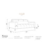 Canapé velours Nico 3 places vert - 234x108x100 cm