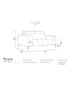 Canapé velours Nico 2 places gris foncé - 170x108x100 cm