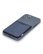 Porte-cartes adhésif pour smartphone en Cuir recyclé Raph bleu nuit - 8x6.5 cm