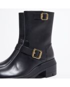 Boots en Cuir Ryder noires - Talon 7,5 cm