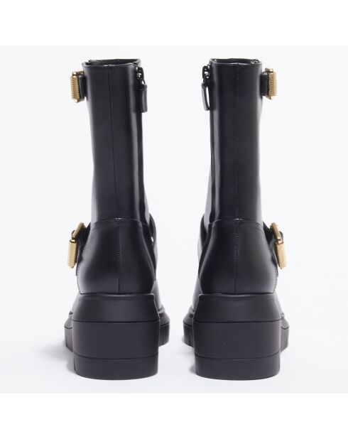 Schwarze Ryder Lederstiefel — 7,5 cm Absatz