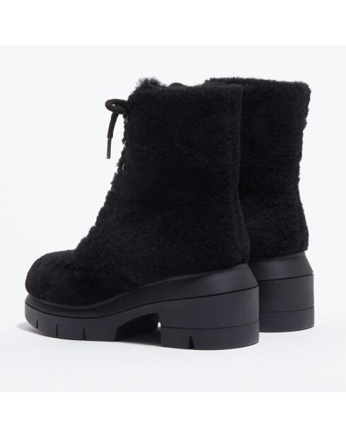 Boots en Peau de Mouton Nisha noires - Talon 7,5 cm